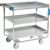 Guard Rail Carts, 3 Tiers, 23" W x 37-1/4" H x 38-5/8" D, 700 lbs. Capacity - Lakeside Material Handling 730