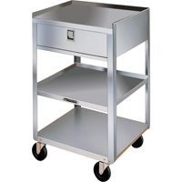 Stainless Steel Equipment Stands, 300 lbs. Capacity, Stainless Steel, 16-3/4" x W, 30-1/8" x H, 18-3/4" D, 1 Drawers - Lakeside Material Handling 356