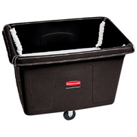 Cube Truck with Spring Platform, Polyethylene, 44-1/16" L x 31" W x 32-1/2" H, 14 cu.ft. Volume, 500 lbs. Capacity - Rubbermaid FG461100BLA