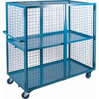 Wire Mesh Truck, 2 Tiers, 63" L x 32" W x 62.5" H, 1200 lbs. Cap. - KLETON 