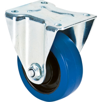 Roulette bleue, Fixe, 4" (101,6 mm), Caoutchouc, 350 lb (158,8 kg) - KLETON 