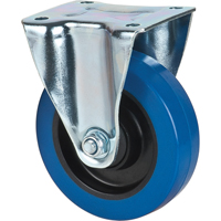 Roulette bleue, Fixe, 5" (127 mm), Caoutchouc, 400 lb (181 kg) - KLETON 