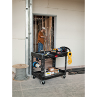 Heavy Duty Utility Cart - 4500-88, 2 Tiers, 17-1/8" x 33-1/4" x 39", 500 lbs. Capacity - Rubbermaid FG450088BLA