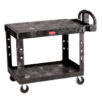 Chariot utilitaire robuste a/tablette plate - 4525-00, 2 tiers, 25-7/8" x 33-3/10" x 43-9/10", Capacit&eacute; 500 lb - Rubbermaid FG452500BLA