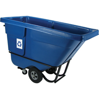 Tilt Truck, Polyethylene, 1/2 cu. yd., 850 lbs. Load Capacity - Rubbermaid FG130573BLUE