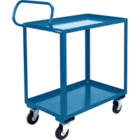 Chariot ergonomique &agrave; tablettes, 800 lb Capacit&eacute;, Acier, 20" la x 37" ha x 32" p, Bordure vers le haut - KLETON 