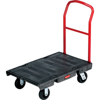 Heavy-Duty Platform Truck, 36" L x 24" W, 1000 lbs. Cap., Rubber Wheels - Rubbermaid FG440300BLA