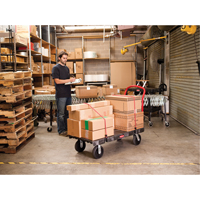 Heavy-Duty Platform Truck, 36" L x 24" W, 1000 lbs. Cap., Rubber Wheels - Rubbermaid FG440300BLA