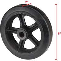 Roue en caoutchouc moul&eacute;, 8" (203 mm) dia. x 2" (51 mm) la, Capacit&eacute; de 400 lb (181 kg) - KLETON 