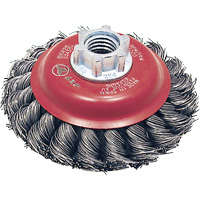 BK420T Knot Twisted Conical Brush, 4" Dia., 0.02" Fill, 5/8"-11 Arbor, Steel - JET 554305