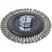 Stringer Bead Brush, 4" Dia., 0.022" Fill, 5/8"-11 Arbor, Stainless Steel - JET 553441