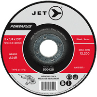 Meule &agrave; centre d&eacute;port&eacute; Powerplus, 5" x 1/4", Arbre de 7/8", Type 27/F27, Oxyde d'aluminium, 12 200 Tr/min - JET 500428