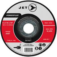 Meule &agrave; tronçonner PowerPLus A46T, 5" x 1/16", Arbre de 7/8", Type 27, 12 200 Tr/min - JET 501627