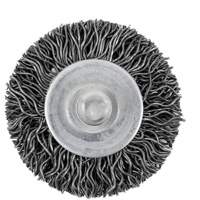 Brosse radiale &agrave; fils cr&ecirc;p&eacute;s mont&eacute; sur mandrin 126, 1-1/2", Fils 0,02", Tige 1/4" - JET 550905