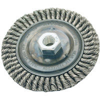 Stringer Bead Brush, 4" Dia., 0.022" Fill, 5/8"-11 Arbor, Steel - JET 553432