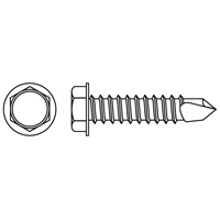 Self Drill Hex Washer Head Screws, #12 x 1" L, Zinc Plated - Fasteners & Fittings Inc. 137207