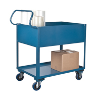 Chariots de service &agrave; bordure profonde, 2 Tiers, 24" la x 47" h x 36" p, Capacit&eacute; 1200 lb - KLETON 