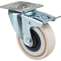 Roulettes sandwich, Pivotant avec frein, 4" (101,6 mm), Nylon, 440 lb (199,58 kg) - KLETON 