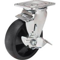 Hi-Temp Caster, Swivel with Brake, 6" (152.4 mm), Nylon, 880 lbs. (399 kg.) - KLETON 