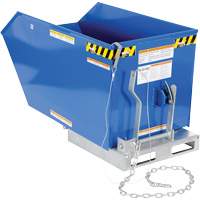 Autobasculeur 90 degr&eacute;s &agrave; profil bas, Acier, 1/2 vg³, Bleu - Vestil H-50-HD