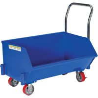 Low Profile Hopper, Steel, 1/4 cu.yd., Blue - Vestil SLPT-24