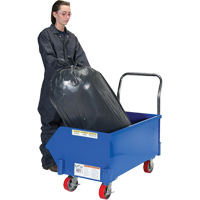 Low Profile Hopper, Steel, 1/4 cu.yd., Blue - Vestil SLPT-24