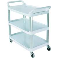 Chariot avec tablette et parois ouvrantes, 3 tiers, 40" x 37" x 20", Capacit&eacute; 300 lb - Rubbermaid FG409100OWHT