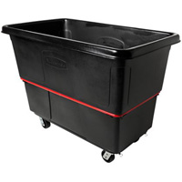 Heavy-Duty Utility Truck, Black Recycled Plastic, 59"/34-5/8" L x 34"/59-1/64" W x 42-1/16"/42-7/8" H, 27 cu. ft. Volume, 1200 lbs. Capacity - Rubbermaid FG472700BLA