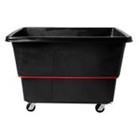 Heavy-Duty Utility Truck, Black Recycled Plastic, 59"/34-5/8" L x 34"/59-1/64" W x 42-1/16"/42-7/8" H, 27 cu. ft. Volume, 1200 lbs. Capacity - Rubbermaid FG472700BLA