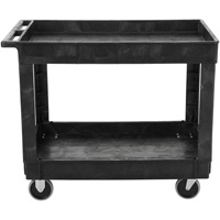 Flat Handle Utility Cart, 2 Tiers, 40" x 32-1/4" x 24", 500 lbs. Capacity - Rubbermaid FG9T6700BLA