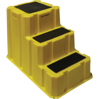 Escabeaux emboîtables industriels, 3 marches, 42" x 25-3/4" x Hauteur 29" - Diversified Plastics Inc. NST-3