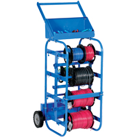 Portable Wire Reel Caddy, Steel, 11 Rod, 19-1/2" W x 43-1/4" H x 17-1/2" D, 150 lbs. Capacity - Vestil WIRE-D-E