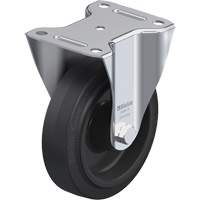 Roulette, Fixe, 6-5/16" (160,3375 mm), Caoutchouc rigide, 880 lb (400 kg) - Blickle B-POEV 160R-SB