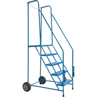 Escabeau roulant avec rails pour acc&egrave;s &agrave; une remorque, 4 marches, Largeur de la marche 22", Hauteur de la plateforme 37", Acier - KLETON 