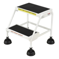 Stop-Step Ladders, 2 Steps, 16" Step Width, 18-9/16" Platform Height, Steel - Vestil LAD-2-W