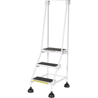 Stop-Step Ladders, 3 Steps, 16" Step Width, 28-11/16" Platform Height, Steel - Vestil LAD-3-W