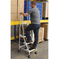 Stop-Step Ladders, 3 Steps, 16" Step Width, 28-11/16" Platform Height, Steel - Vestil LAD-3-W