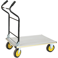 Chariot &agrave; plateforme avec poign&eacute;e ergonomique pliante, Aluminium, 660 lb, 35-1/2" lo x 24" la, Hauteur 41" - Wesco 270382