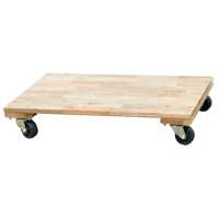 Socle roulant &agrave; plateforme en bois solide, Roues en Caoutchouc, Capacit&eacute; de 900 lb, 18" la x 30" p x 6" h - Wesco 272055