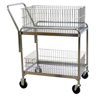 Chariot de bureau en treillis m&eacute;tallique pour le courrier, 200 lb Capacit&eacute;, Chrome, 20" p x 33" la x 37-1/2" h, Chrom&eacute; - Wesco 272228
