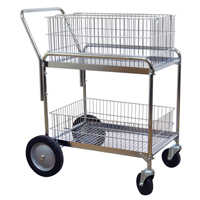 Chariot de bureau en treillis m&eacute;tallique pour le courrier, 200 lb Capacit&eacute;, Chrome, 23-3/4" p x 33-1/2" la x 38-1/4" h, Chrom&eacute; - Wesco 272230