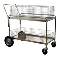 Chariot de bureau en treillis m&eacute;tallique pour le courrier, 250 lb Capacit&eacute;, Chrome, 23-3/4" p x 43" la x 38-1/2" h, Chrom&eacute; - Wesco 272231