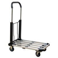 Chariot &agrave; plateforme avec poign&eacute;e pliante, Aluminium, 300 lb, 28" lo x 16" la, Hauteur 37,75" - Wesco 272250