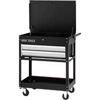 Chariot utilitaire, 2 tiroirs, 30-1/4" lo x 19" la x 35-3/4" h, Noir - Gray Tools 97502B