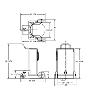 Large Liquid Gas Cylinder Truck LCC, Polyurethane Wheels, 20" W x 20" D Base, 1000 lbs. - Wesco 210131