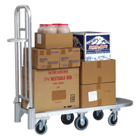 Aluminum Merchandise Cart, 20" W x 55-1/4" L, 1200 lbs. Cap., Polyurethane Wheels - New Age Industrial 95370