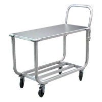 Chariot en aluminium &agrave; plateforme tubulaire, 700 lb Capacit&eacute;, Aluminium, 19" la x 42" ha x 46" p, Bordure vers le bas - New Age Industrial 96134BH