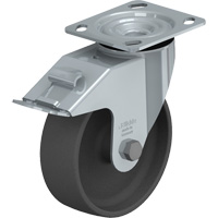 Roulette r&eacute;sistante aux chocs, Pivotant avec frein, 6" (152,4 mm), Nylon, 660 lb (300 kg) - Blickle LE-POG 150G-14-FI