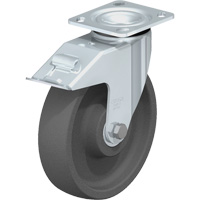Roulette r&eacute;sistante aux chocs, Pivotant avec frein, 8" (203,2 mm), Nylon, 1250 lb (567 kg) - Blickle LEH-SPOG 201K-14-FI