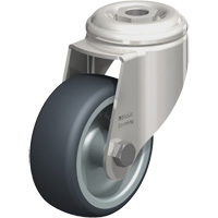 Stainless Steel Thermoplastic Elastomer Caster, Swivel, 3-1/8" (79.5 mm) Dia., 220 lbs. (100 kg.) Capacity - Blickle LKRXA-TPA 80G